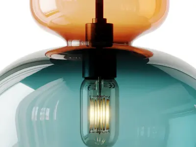 Colorful Glass Pendant Light 3D model
