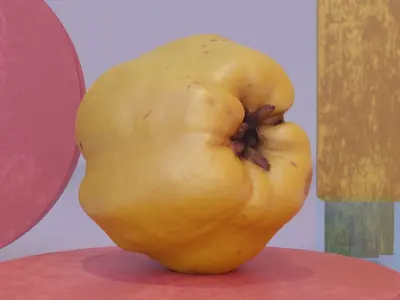 Quince fruit 03 high-poly 3D model