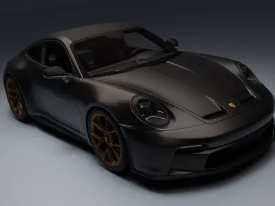 Porsche 911 GT3 Touring 2022 Low-poly 3D model