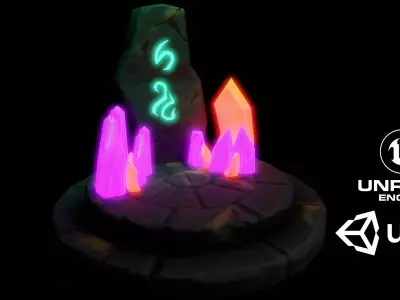 Stylized Runestone Crystal Model Free low-poly 3D model