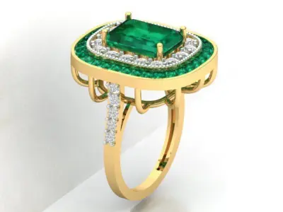 Emerald Wedding  Ring For Women  3D print model
