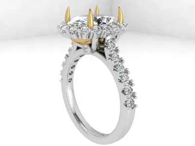 Oval Halo Ring 3693 3D print model