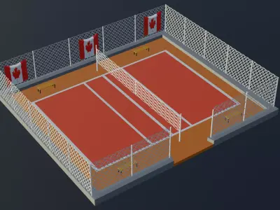 Volleyball Stadium - Canada Low-poly 3D model