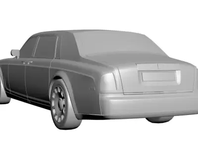 White luxury limousine  3D model