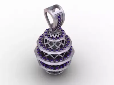 Luxury Spiral Cage Diamond Pendant  3D Printable Jewelry Model 3D print model