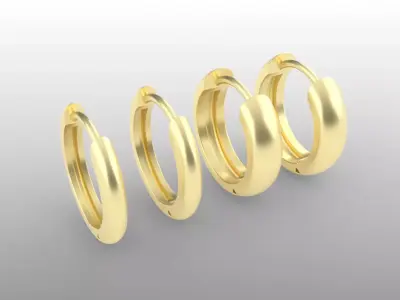 Hoop earrings 3D print model purchase