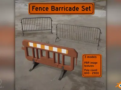 Fence Barricade Pack 3D model