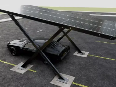 X TYPE MODERN SOLAR CARPORT TYPE-19 3D model