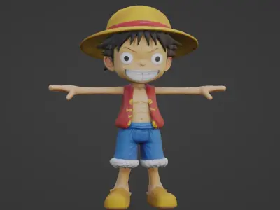 Stylized Pirate Boy Rigged 3D Character  3D print model