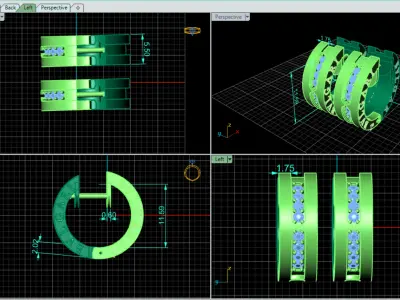 Luxury BVLGARI-Inspired Hoop Earrings 3D Model 3D print model