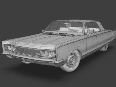 Chrystler New Yorker 1966 Low-poly 3D model