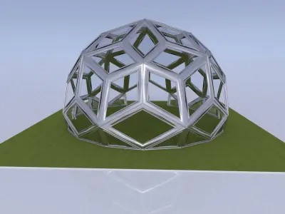 Diamond Pattern geodesic dome like structure 3D model