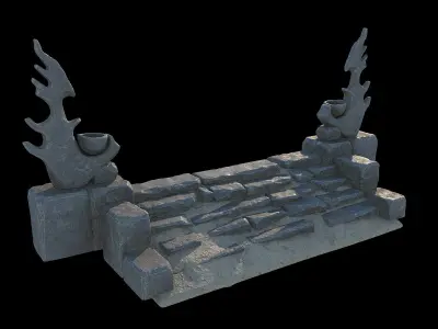 Fantasy stone stairs 3D model