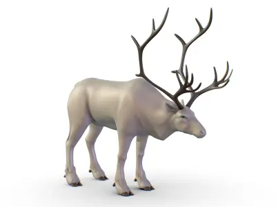 High Poly Realistic Reindeer 3D model