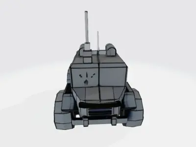 cyberpunk cartoon lowpoly black car Low-poly 3D model