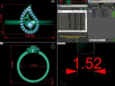 Jewelry Diamond Ring 3D Print Model 3D print model get
