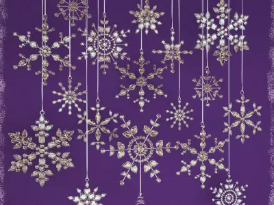 Glass Snowflakes 3D model