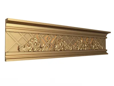 Cornice Decoration Molding 015 270 Degree Low-poly 3D model