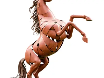 Bronze Horse Sculpture model pack Low-poly 3D model