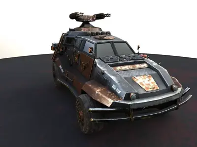 Futuristic car Low-poly 3D model