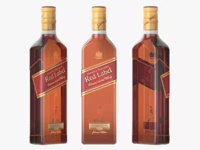 Red Label Whiskey bottle 3D model