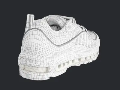 Nike Air Max 98 sneakers Low-poly 3D model
