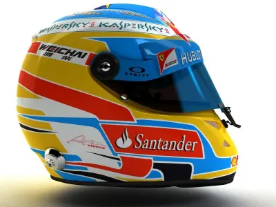 2014 Fernando Alonso Schuberth F1 Helmet Low-poly 3D model