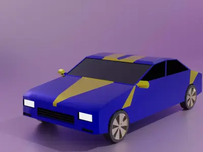 Low Poly Car Simple Low-poly 3D model