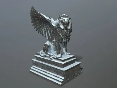 lion statue  Low-poly 3D model