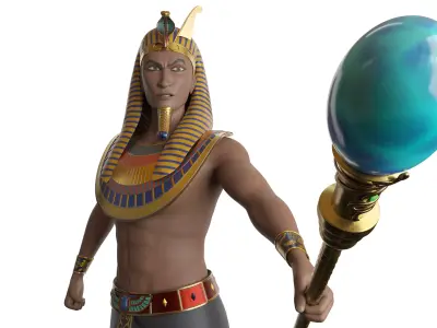 Semi-Realistic king ABRAX - MAYA Rigged and Blender Rigged Low-poly 3D model