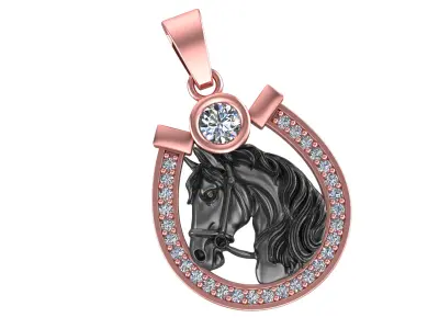 Horse Necklace New 3D print model