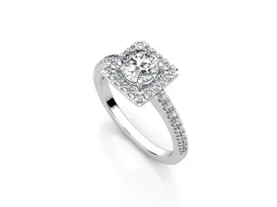 aj-013 diamond engagement ring gold and gold 3D print model