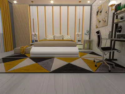LUXURY AND STYLISH 3D BEDROOM 3D print model