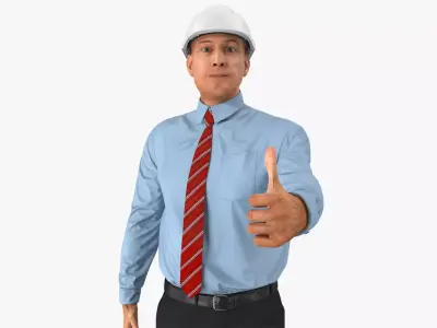 Construction Engineer in Hardhat Rigged for Maya 3D model