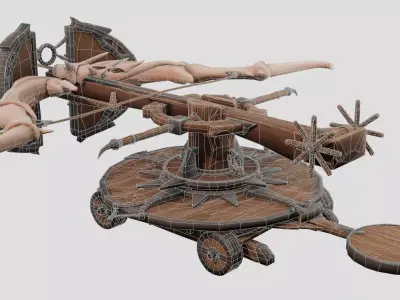 Fantasy Ballista Stylized PBR Low-poly 3D model