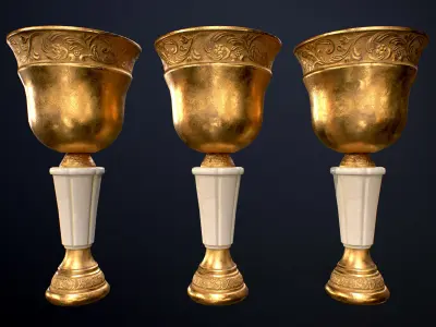 Treasure Chalice Low-poly Game-Ready PBR Low-poly 3D model