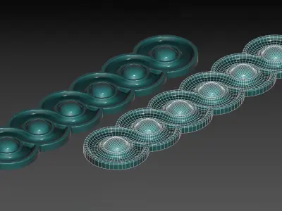 Circular spiral linear bas-relief  Low-poly 3D model