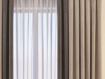 Set 24 Curtains 3D model