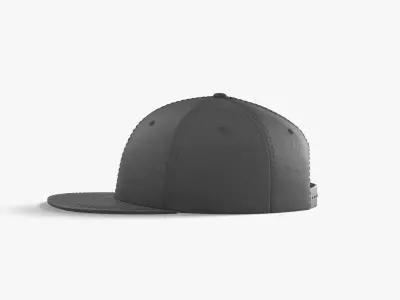 Black Snapback - sport cap with flat visor Low-poly 3D model