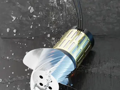 BOAT PROPELLER WITH ENGINE 3D model