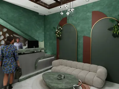 RECEPTION INTERIOR Low-poly 3D model