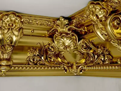 LARGE VICTORIAN CORNICE BAROQUE GYPSUM FOR CNC FABRICATION 3D model