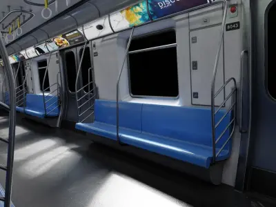 Subway Car Interior 8K and 4K Textures 3D model