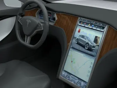 Tesla Model S with chassis interior HDRI 3D model