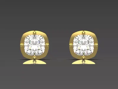 Classic Diamond Stud stl Earrings model je0002 3D print model