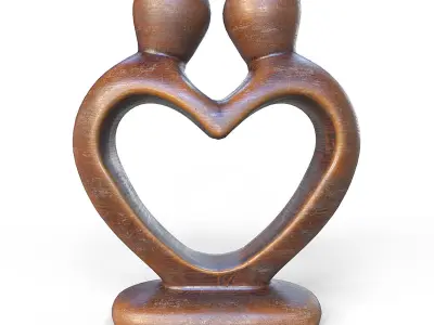 Figurine of people in love Low-poly 3D model