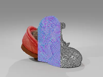 Hedgehog in a Shoe Low-poly 3D model