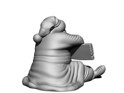 Santa Claus carries a sign 3D print model