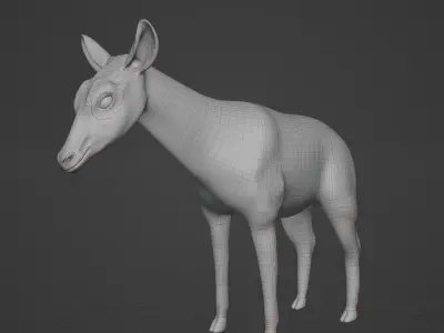 Okapi wild giraffe model Low-poly 3D model