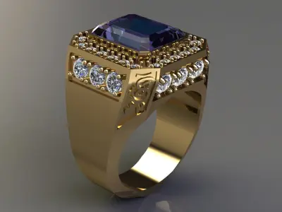 Signet men ring 3D print model